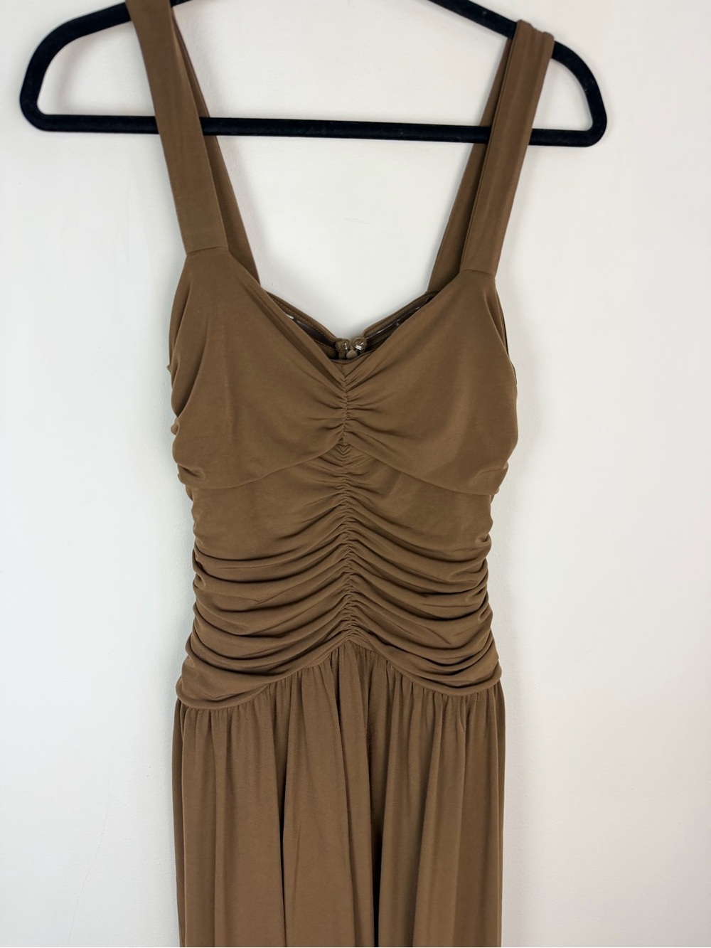 NWT J. Crew Drop Waist Brown Ruched Midi Dress Size M - Picture 4 of 8